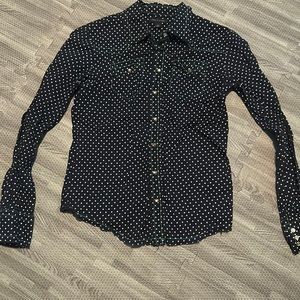 Tommy Hilfiger navy polka dot button up size small